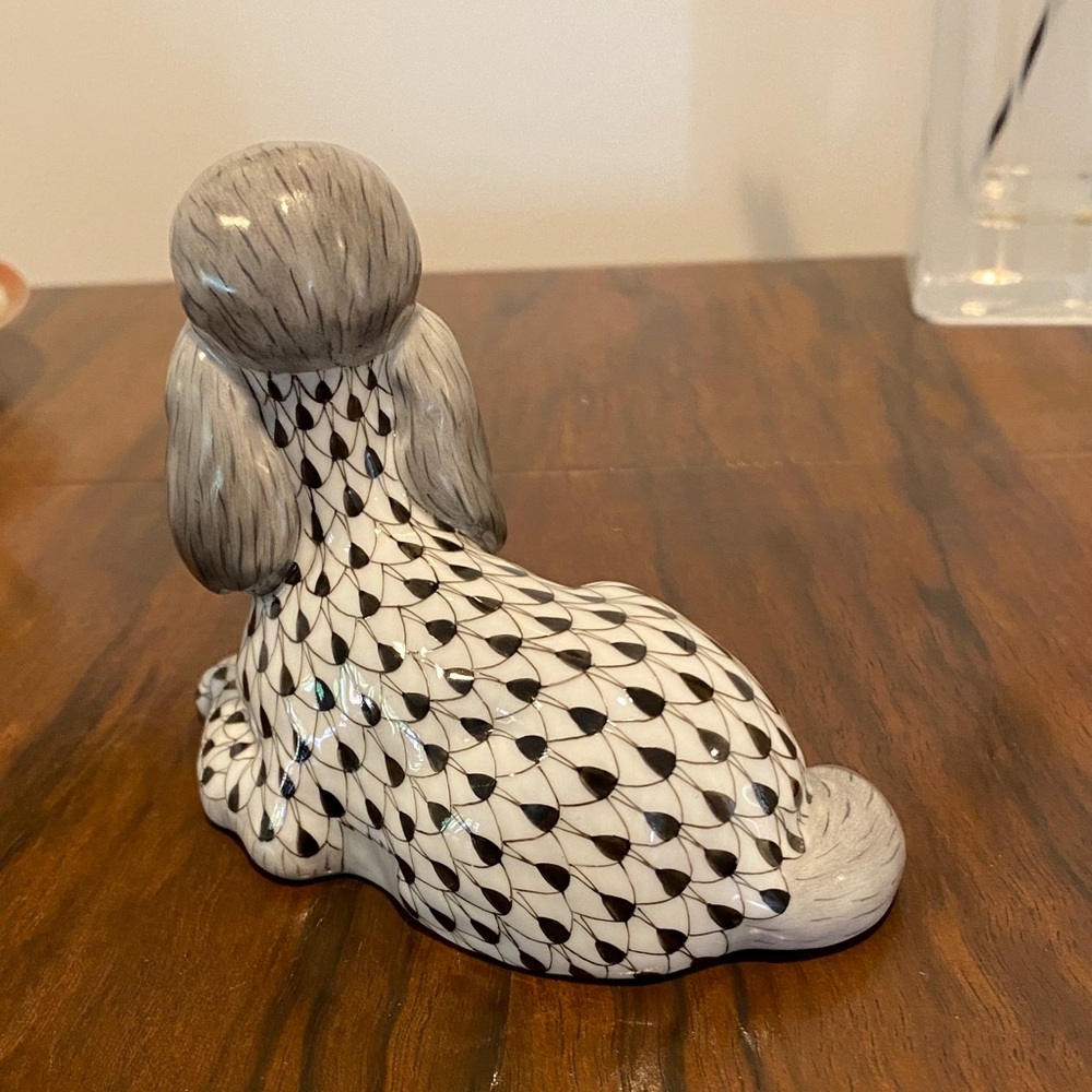 Herend Black and Gold Porcelain Poodle - Picture 3 of 8
